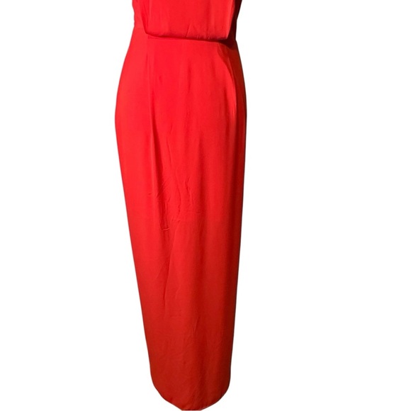BCBGMaxAzria Jesse Ambrosia Lipstick Red Strapless Chiffon Tulip Dress 4R NWT - Picture 7 of 12